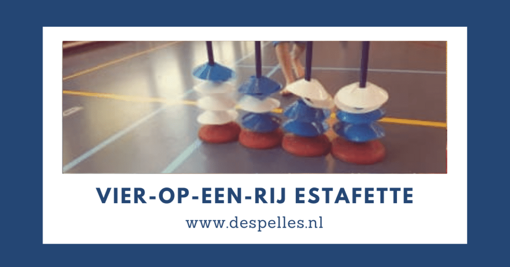 Vier-op-een-rij Estafette in de gymles