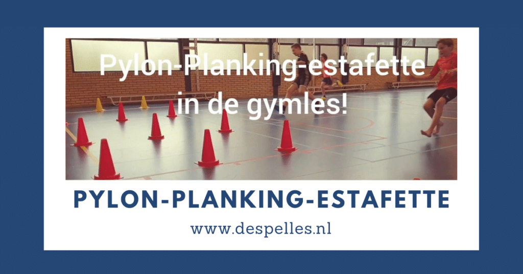 Pylon-Planking-estafette in de gymles