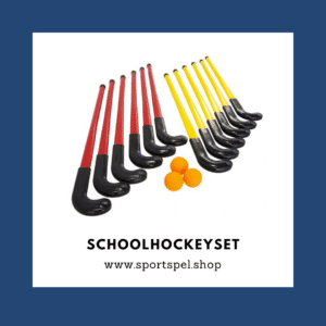 School hockey Set | Set van 12 sticks | 3 ballen | Geel en Rood