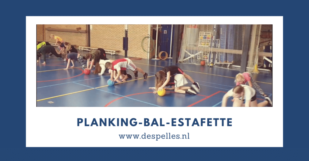 Planking-Bal-Estafette in de gymles
