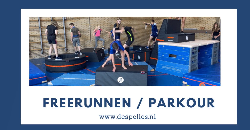 Freerunnen parkour in de gymles