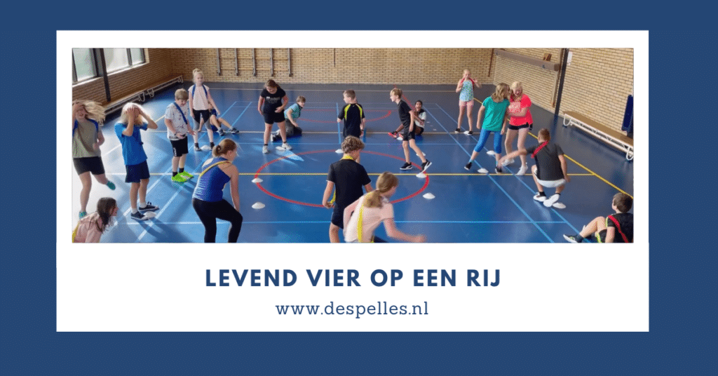 Levend Vier-Op-Een-Rij in de gymles