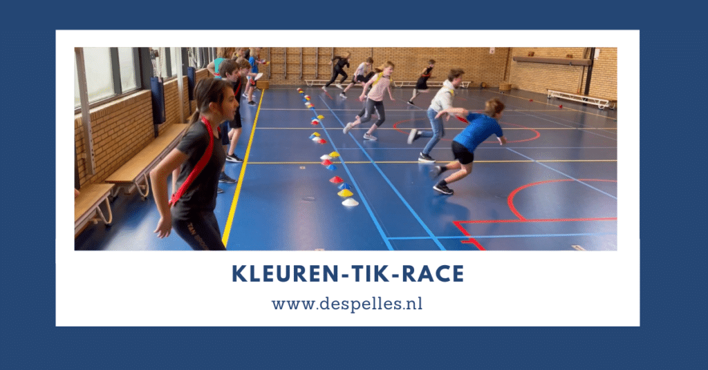Kleuren-Tik-Race in de gymles