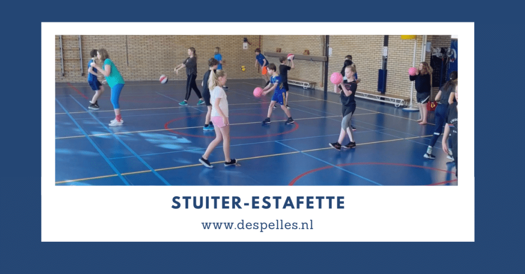 Stuiter-Estafette in de gymles