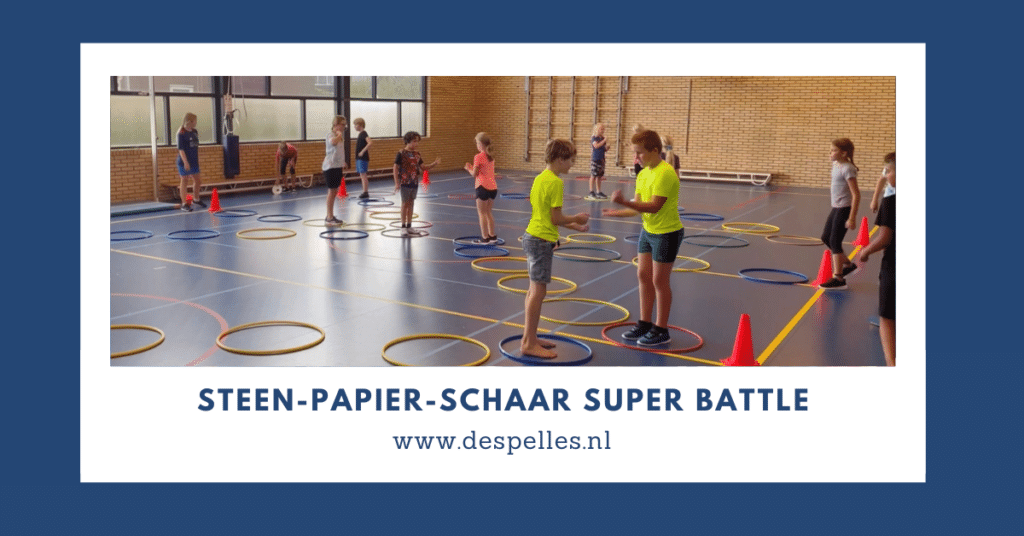 Steen-Papier-Schaar super-battle in de gymles