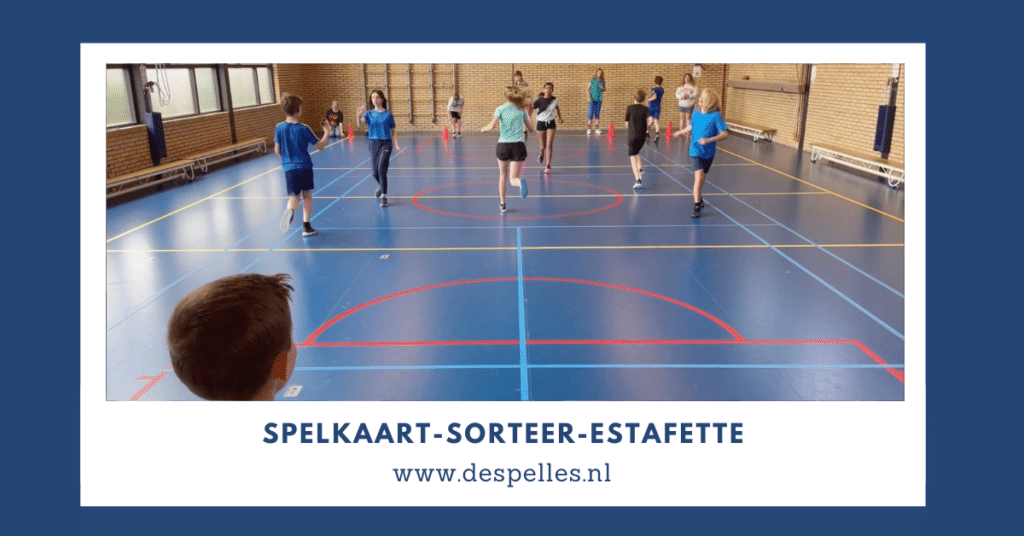 Spelkaart Sorteer Estafette in de gymles