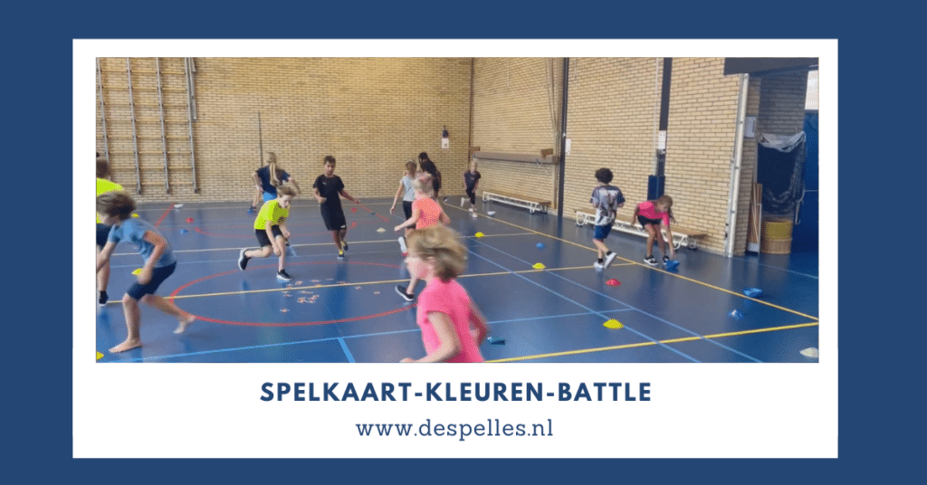 Spelkaart kleuren Battle in de gymles