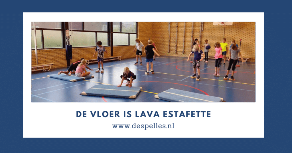 De Vloer is Lava estafette in de gymles