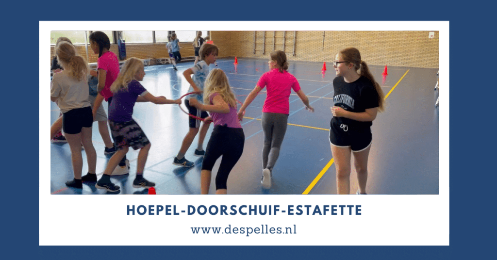 Hoepel-Doorscshuif-Estafette in de gymles
