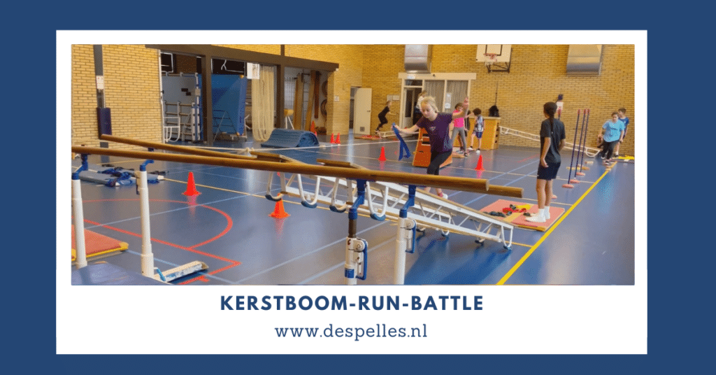 Kerstboom-Run-Battle in de gymles
