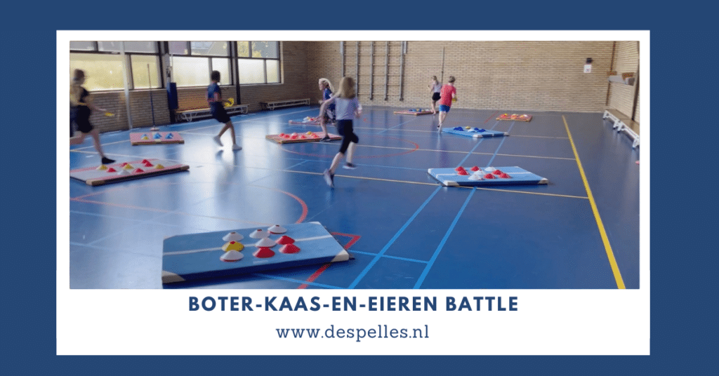 Boter-kaas-en-eieren battle in de gymles