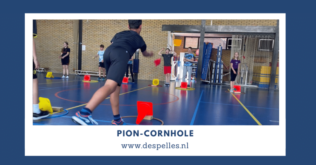 Pion-Cornhole in de gymles