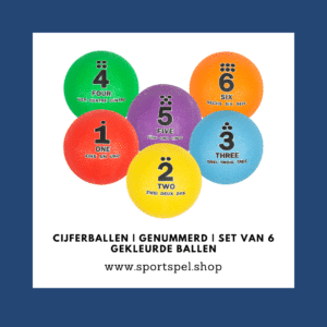 Cijferballen | Genummerd | Set van 6 gekleurde ballen
