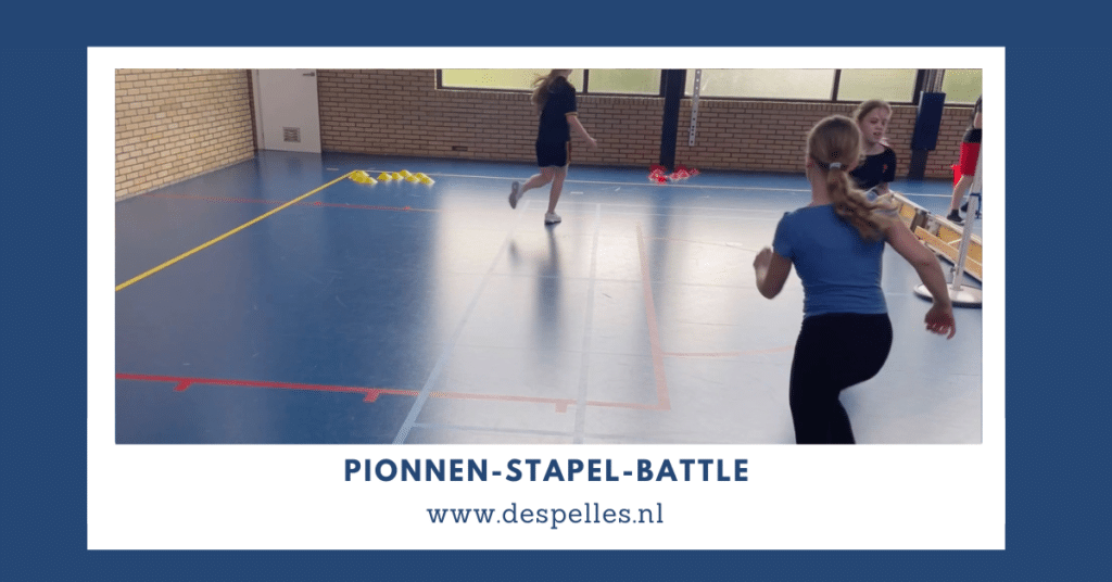 Pionnen-Stapel-Battle in de gymles