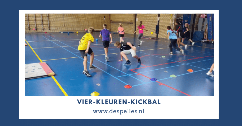 Vier-Kleuren-Kickbal in de gymles