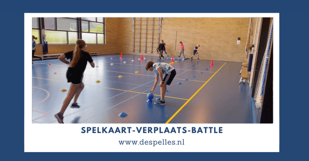 Spelkaart-Verplaats-Battle in de gymles
