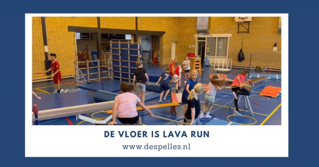De Vloer is Lava Run in de gymles