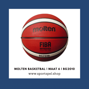 Molten Basketbal | Maat 6 | Bg2010 Rubber | Wit-Oranje