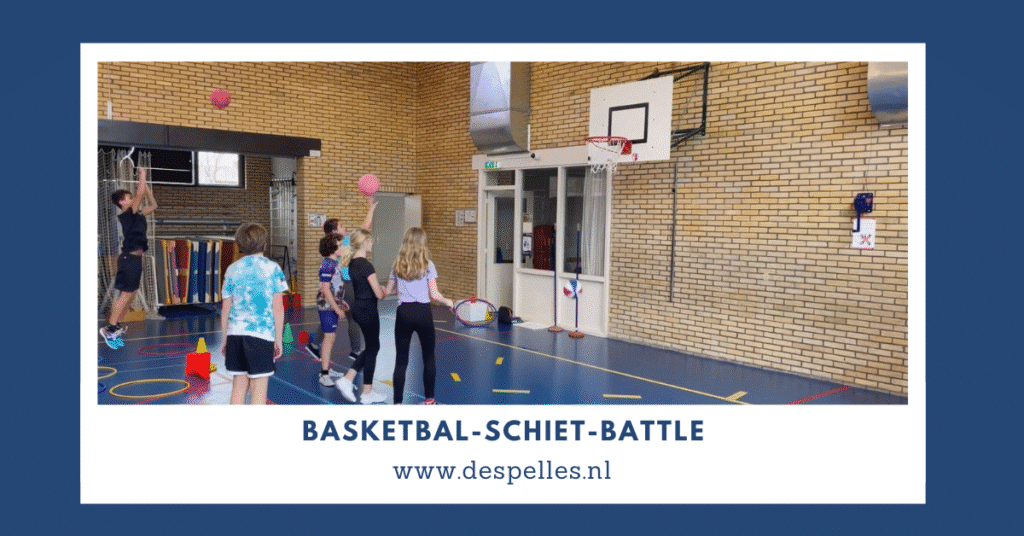 Basketbal-Schiet-Battle in de gymles