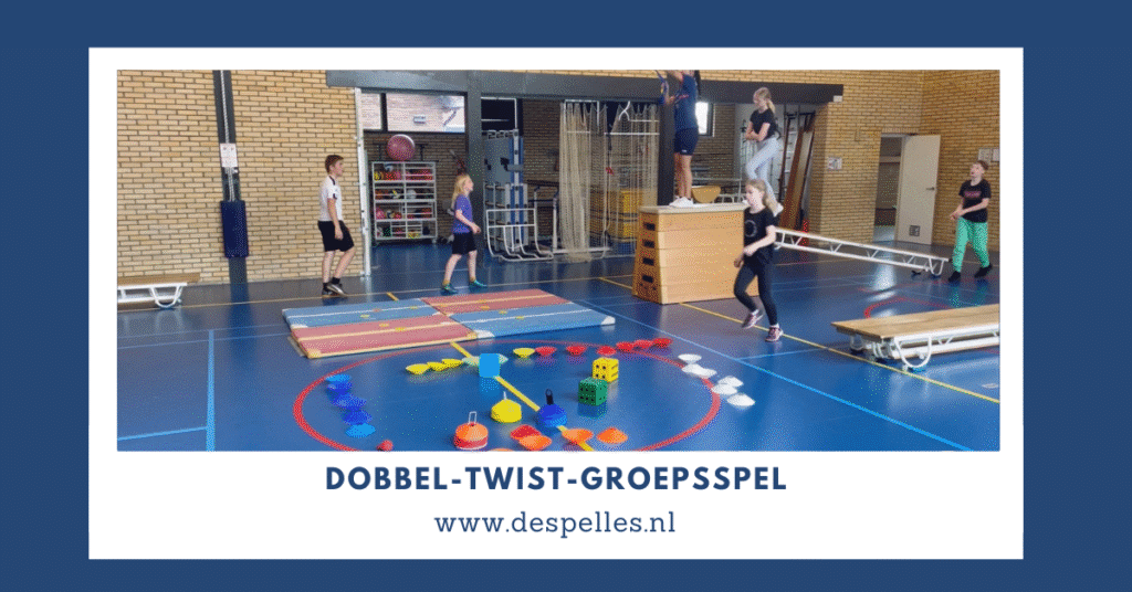 Dobbel-Twist-Groepsspel in de gymles