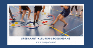 Spelkaart-Kleuren-Stoelendans in de gymles