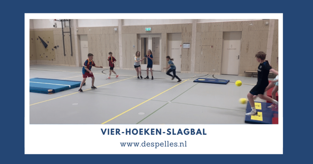 Vier-Hoeken-Slagbal in de gymles